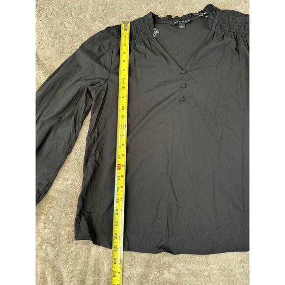 Zac & Rachel Women's Elegant Top with 3 Button Closure and Smocked Shoulders,S - Picture 11 of 16